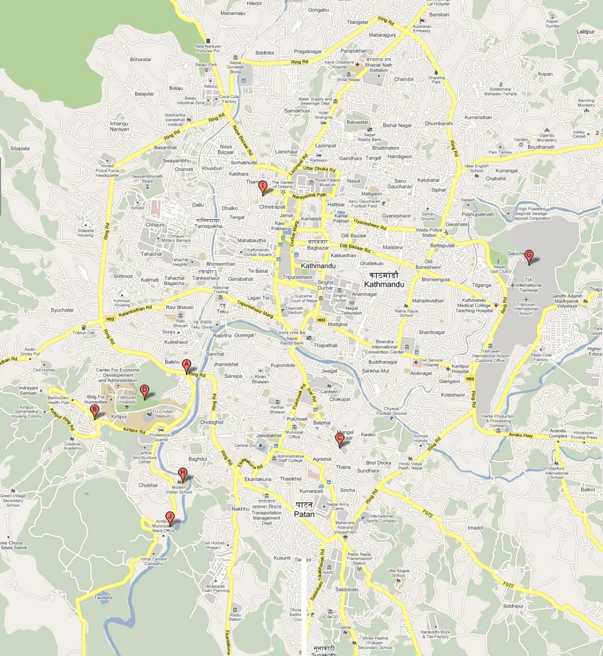 Mapa da ktm nepal