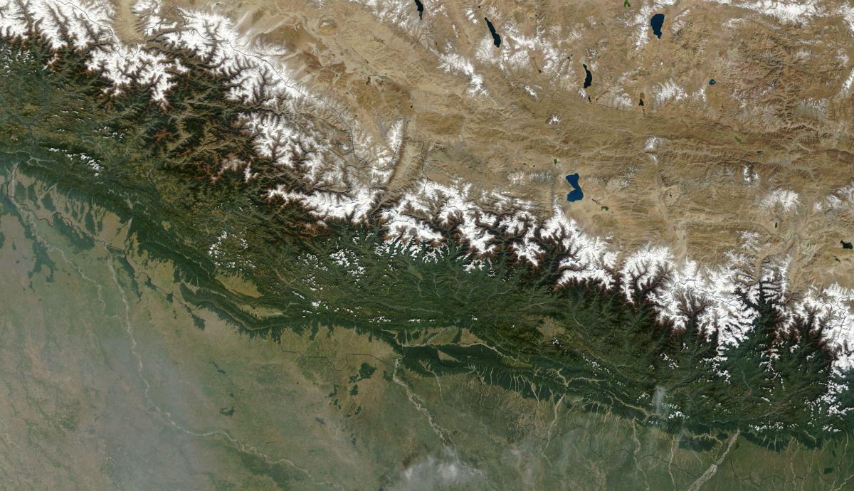 Mapa de satélite do nepal ao vivo