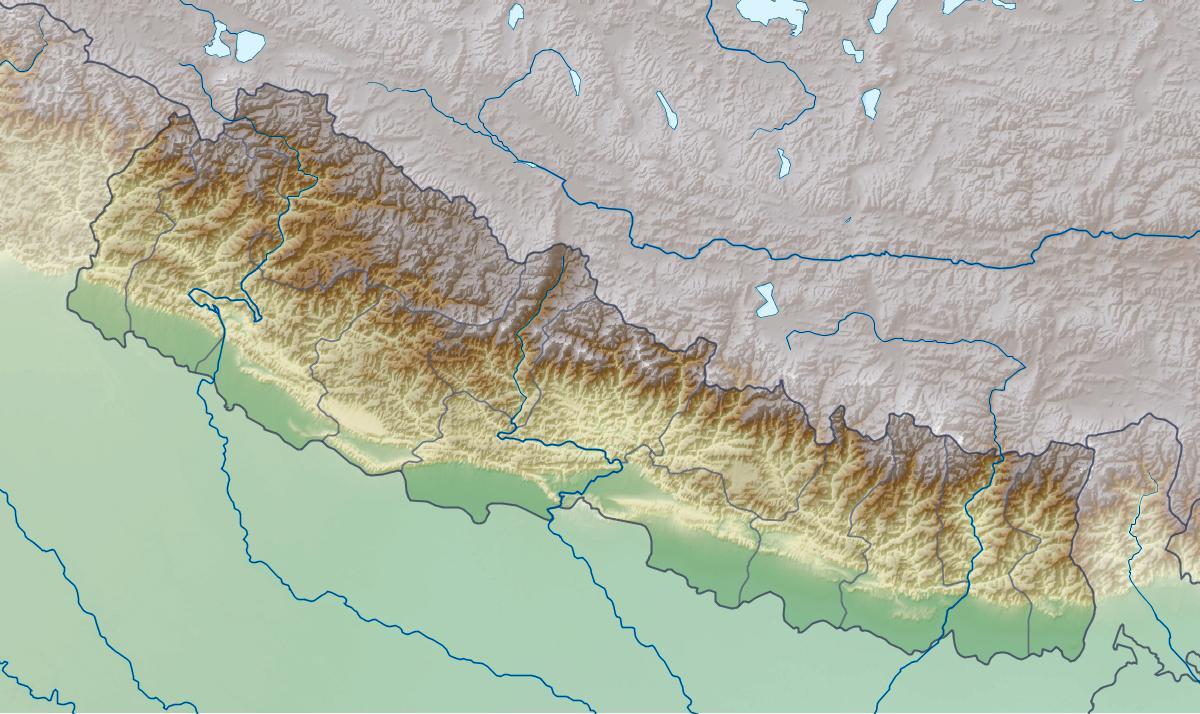 Mapa de física nepal