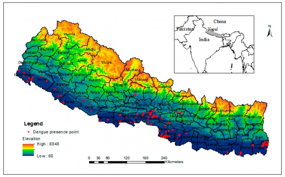 Mapa do nepal clima