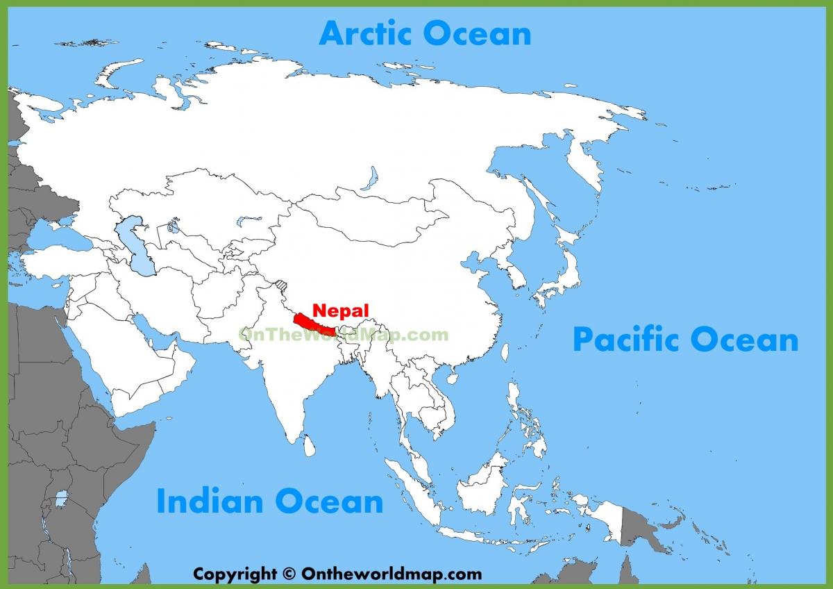 nepal, na ásia mapa