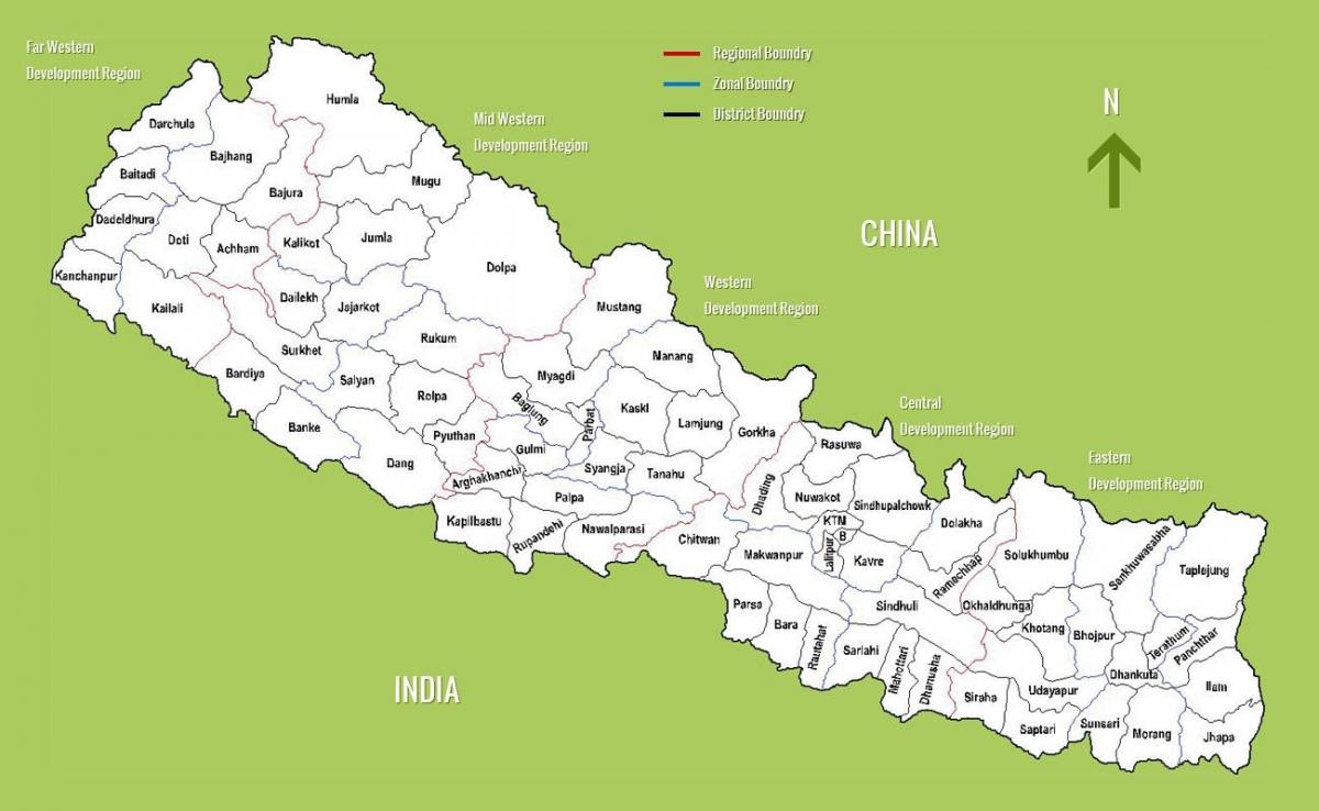 um mapa do nepal