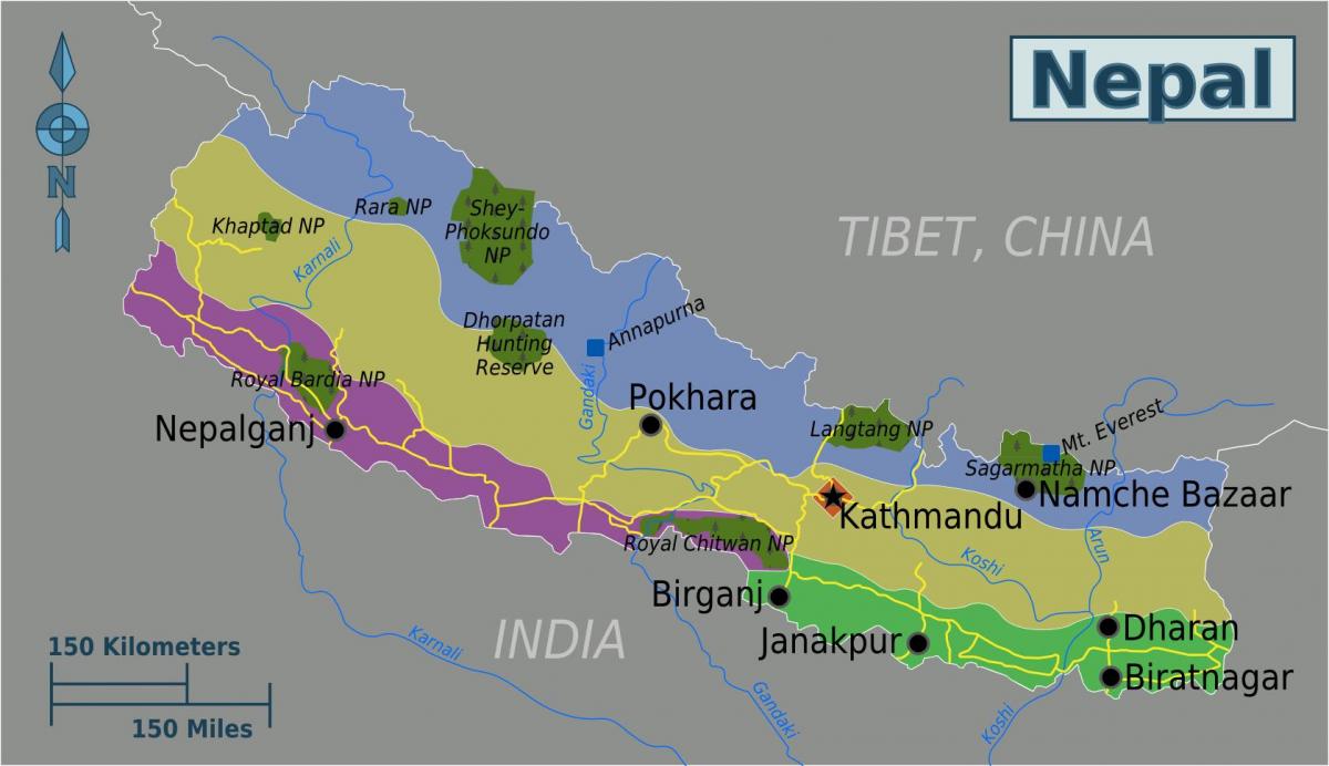 o monte everest nepal mapa