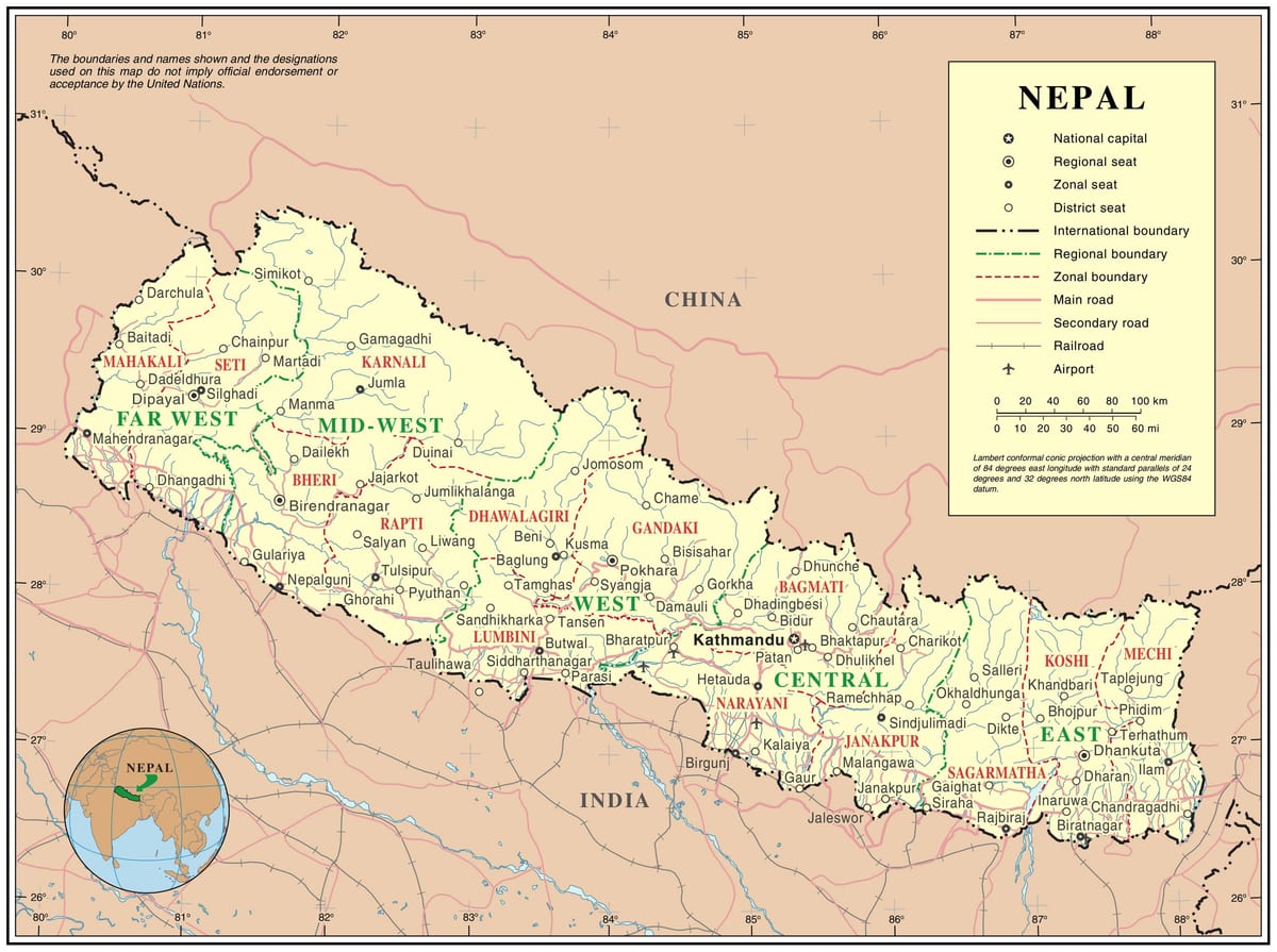 mapa on-line do nepal