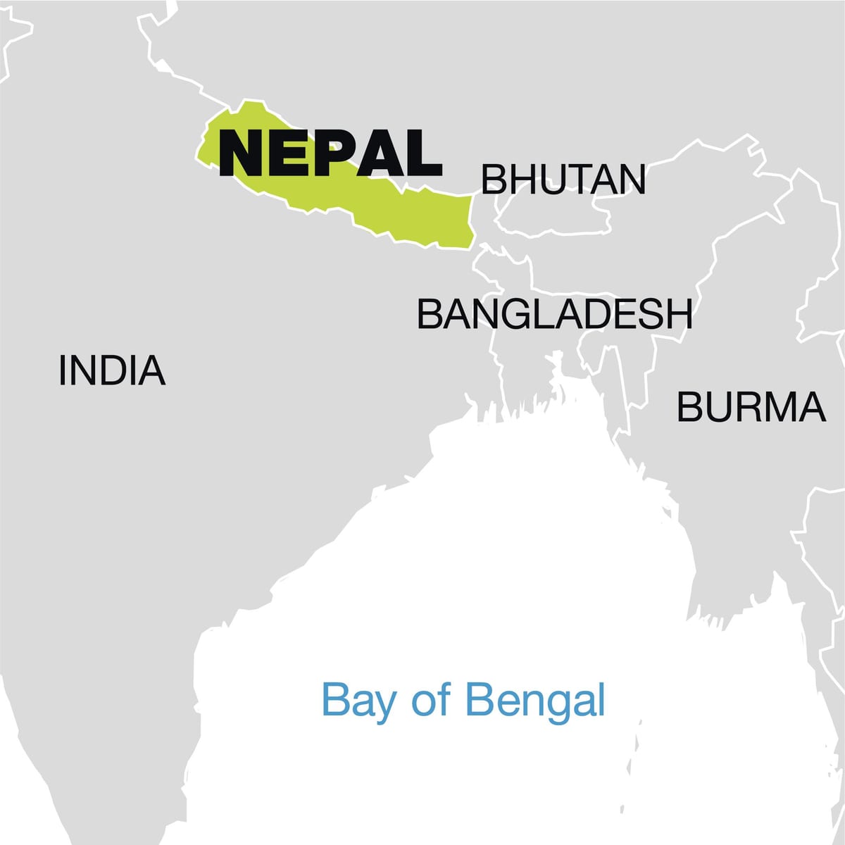 mapa mostrando nepal
