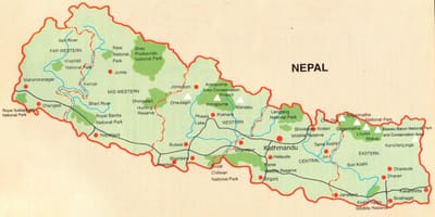 Mapa de turistas pokhara, nepal