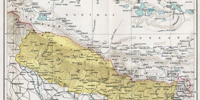 Muito antigo mapa do nepal