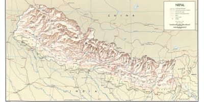 Nepal trem mapa de rotas
