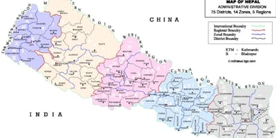 Mapa do nepal vdc
