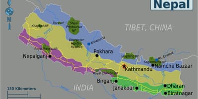 O monte everest nepal mapa